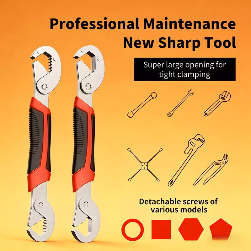 Adjustable Universal Wrench | Multi-functional, Large Opening, Carbon Steel Material, Universally Applicable